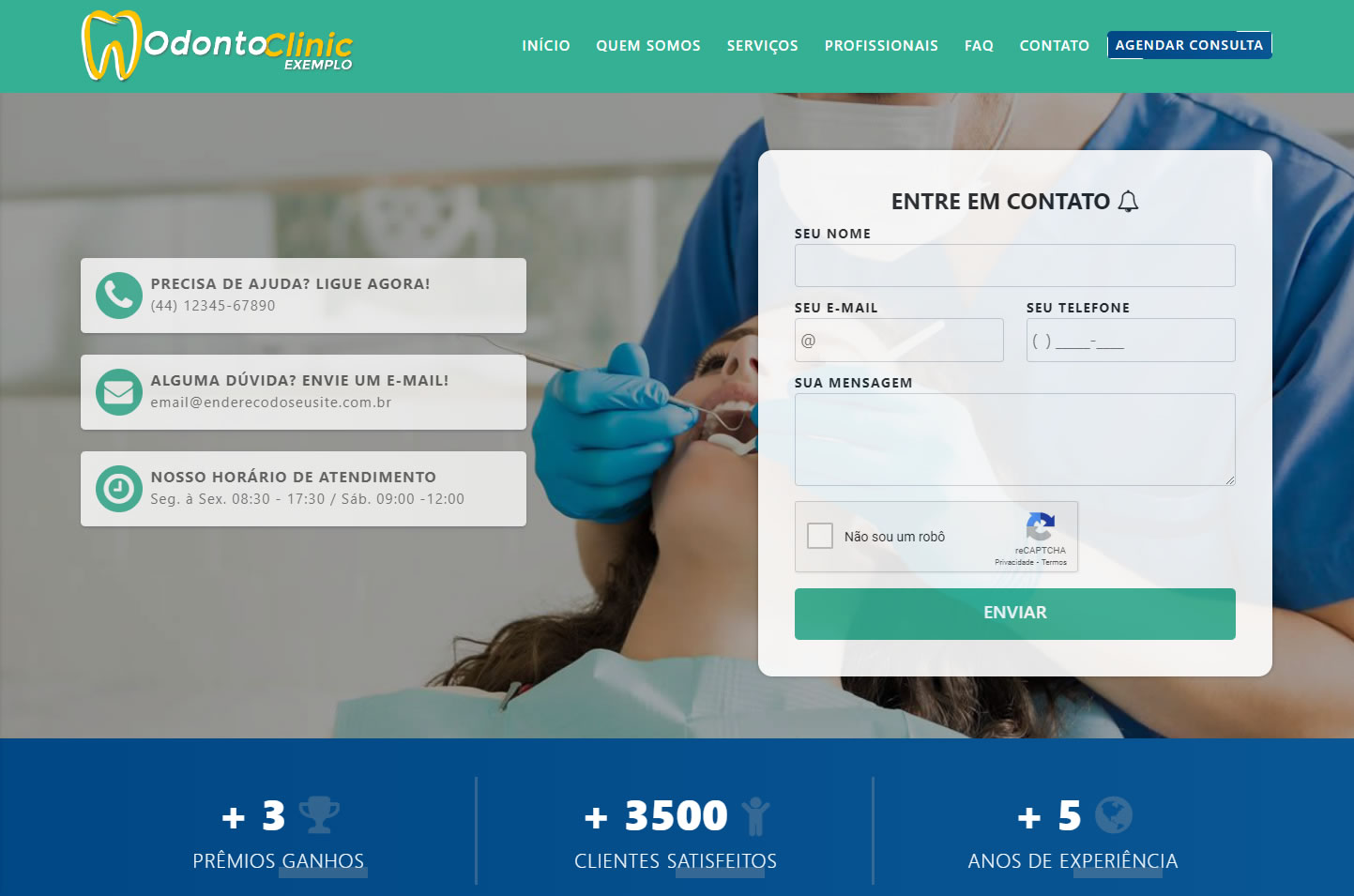 Site de dentistas e clínicas odontológicas modelo 1